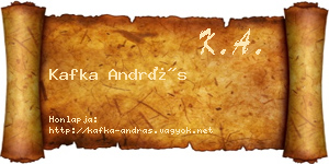 Kafka András névjegykártya